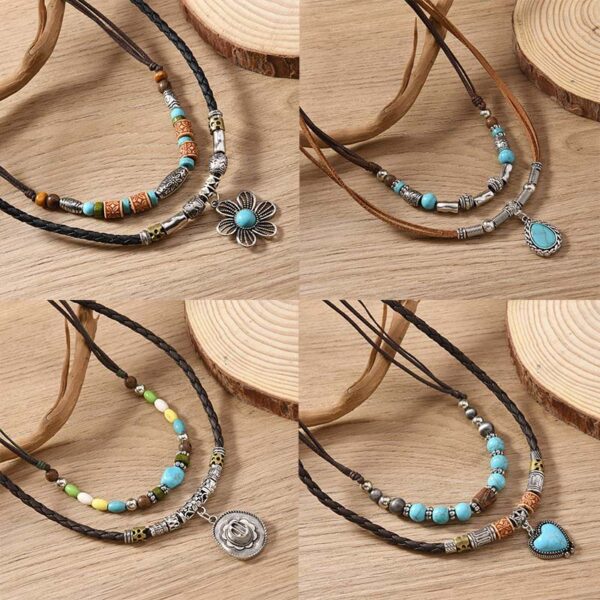 Wholesale Geometric Love Retro Cowboy Pendant Necklace