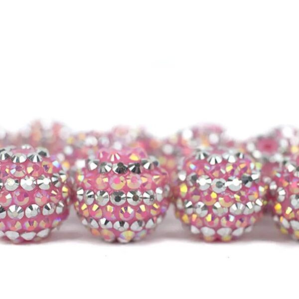 Wholesale 5PCS 20MM Resin Powder AB White K Striped Diamond Balls