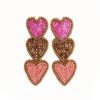Wholesale Valentine's Day Earrings Heart-to-Heart Hand-Woven Rice Bead Earrings