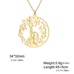 Mother + daughter + child (thin chain) gold