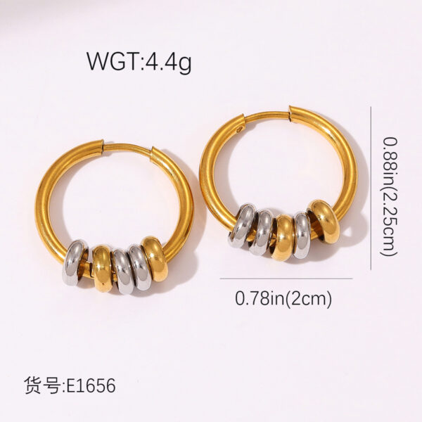 Wholesale Stainless Steel Earrings Gold Color Hoops Ear Studs