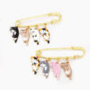 Wholesale Alloy printed lucky cute and diverse cat brooch