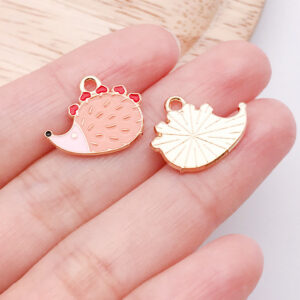 1 brown oil dripping love hedgehog 15x18x1mm-1.05g-25181