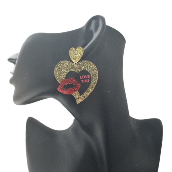 Wholesale Valentine's Day Double layered Love Earrings