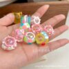 Wholesale Luminous 16mm hand-painted through-hole loose beads diy beaded mixed necklace mobile phone chain pendant string pen jewelry aessories