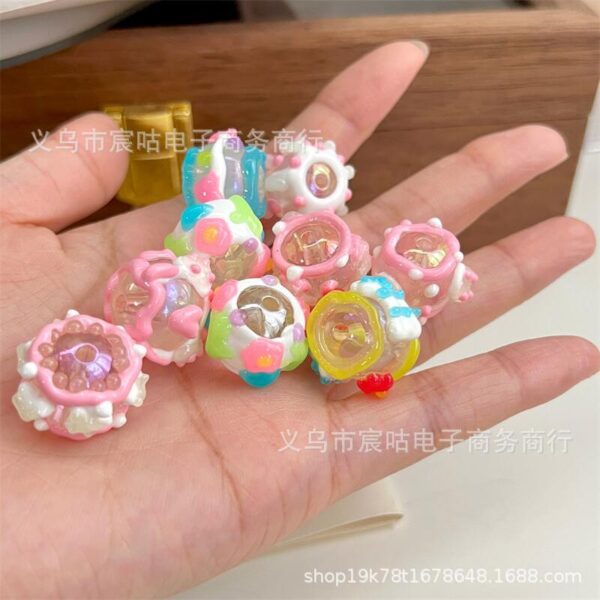 Wholesale Luminous 16mm hand-painted through-hole loose beads diy beaded mixed necklace mobile phone chain pendant string pen jewelry aessories