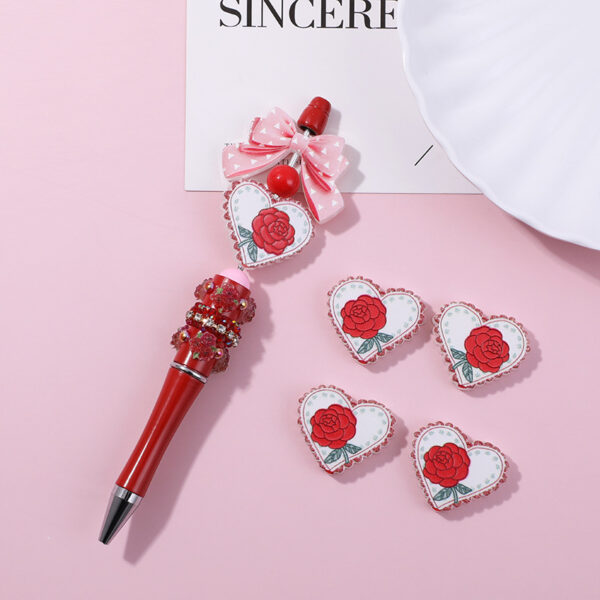 O1CN01S1WdcD25LBB975rPL_2217520477509-0-cib Wholesale 10pcs double-sided embossed heart rose flower straight-hole beads