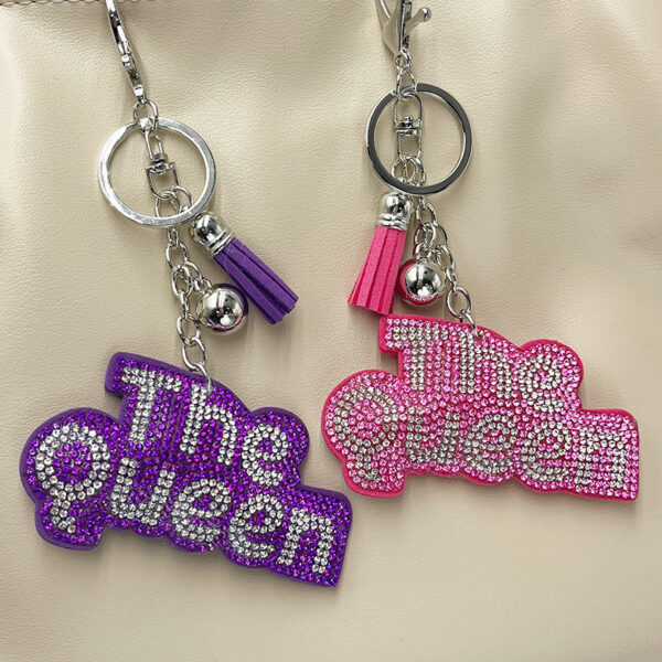Wholesale Hot-fix rhinestone The Queen keychain bag charm accessory