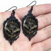 Wholesale Vintage Gothic Bat Halloween Flower Pendant Earrings