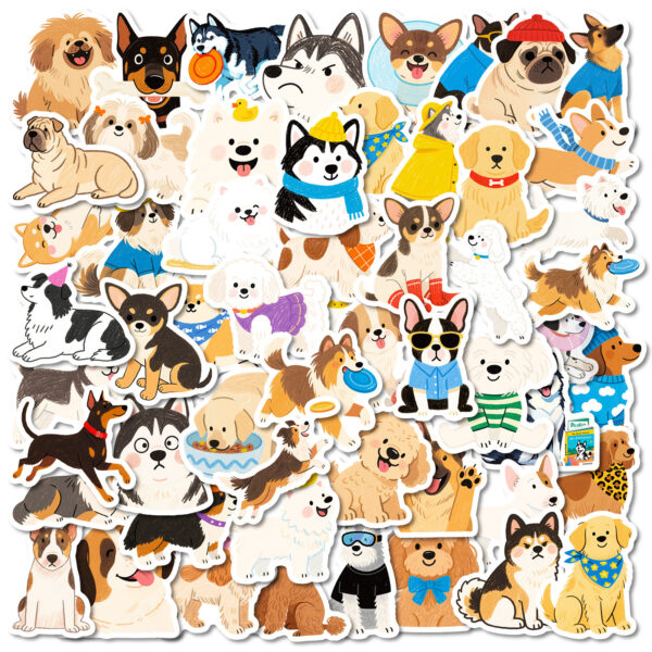 Wholesale 56pcs Cute Cartoon Dog Stickers
