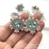 Wholesale 10pcs Snowflake inlaid with colored zircon straight hole beads