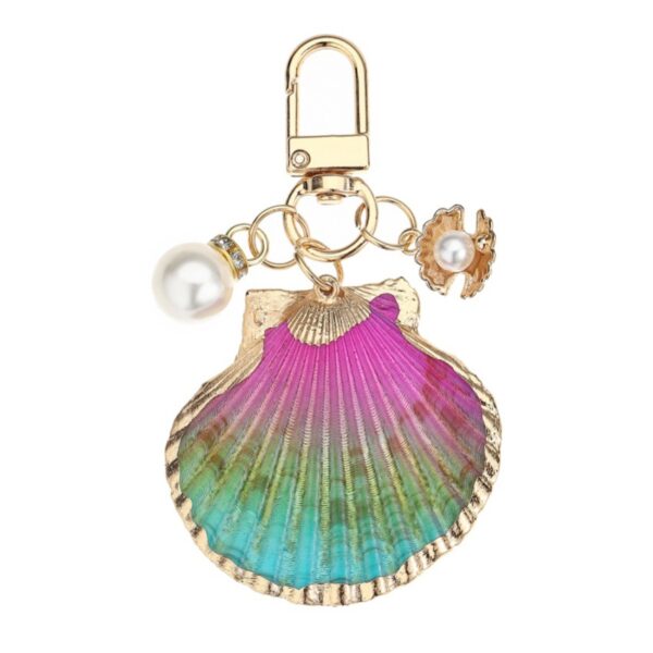 Wholesale Marine life pearl leopard shell keychain