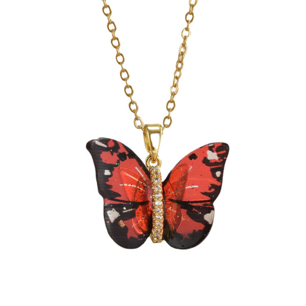Wholesale Colored resin butterfly titanium steel locking chain