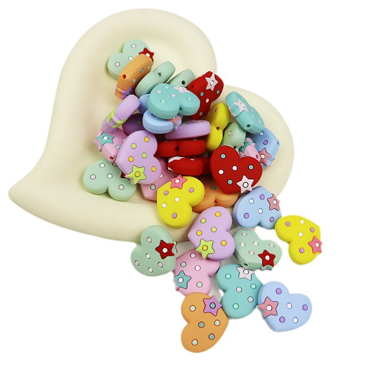 Wholesale Love Pattern Cartoon Silicone Beads