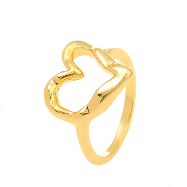 O1CN01SFIsV92L6YDGeCTAZ_3433819643-0-cib Wholesale Hammer patterned heart-shaped gold-plated non fading ring