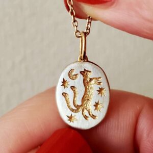 Golden dripping cat + golden chain