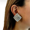 Wholesale Diamond studded geometric square earrings