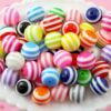 O1CN01SIkHPC1QErJVpni71_2201245431945-0-cib Wholesale 5pcs 20MM Resin Stripe Beads DIY Random Mixed Color Stripe Resin Beads