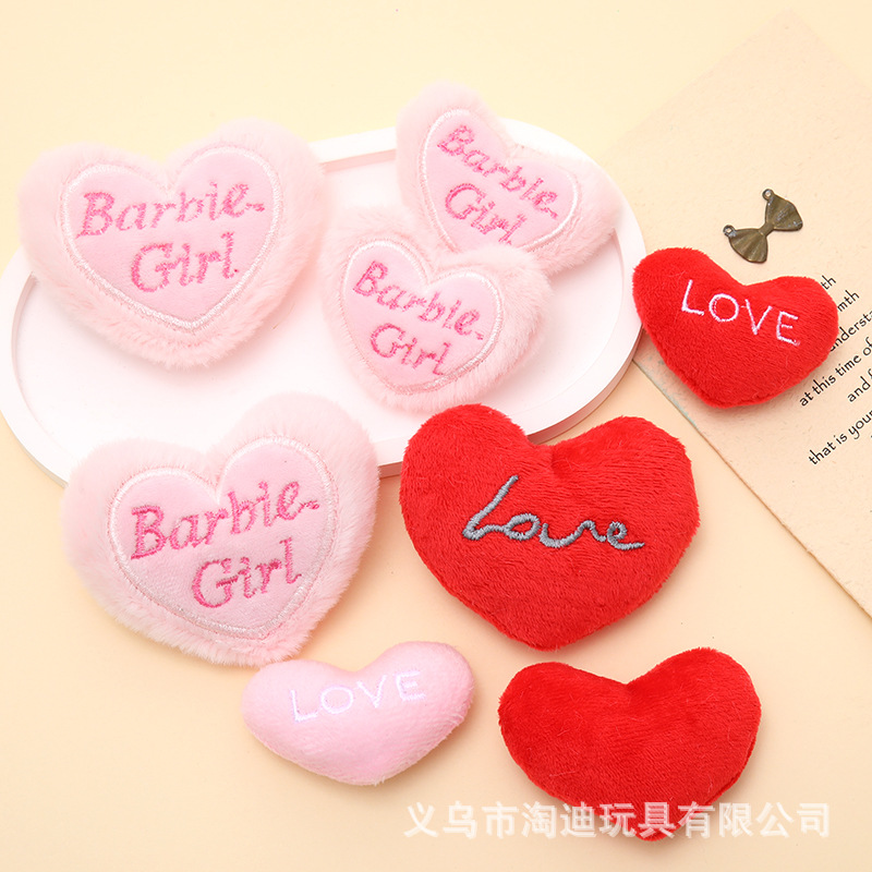 Wholesale Plush Love Red Heart Love Chilen's Hat Slippers Clothes Brooch