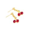Wholesale Diamond studded red cherry earrings