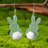 Wholesale Easter Purple Rabbit White Tail Earrings