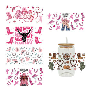 Wholesale Uv Transfer Sticker Glass Cup Crystal Label Crystal Sticker Cross-Border Exclusive for 16oz Glass Cup Special Sticker 23Cmx11Cm