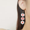 Wholesale Red Heart Print Pendant Earrings Valentine's Day Gift for Women