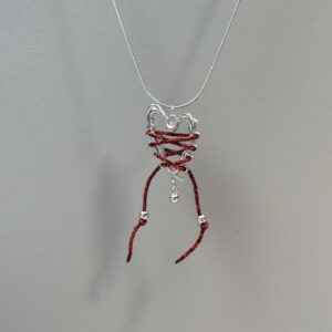 D1373-clavicle chain-single-black and red love clavicle chain
