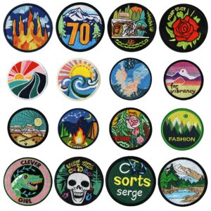 Wholesale Starry Sky Mountains Sunrise Embroidery DIY Patches