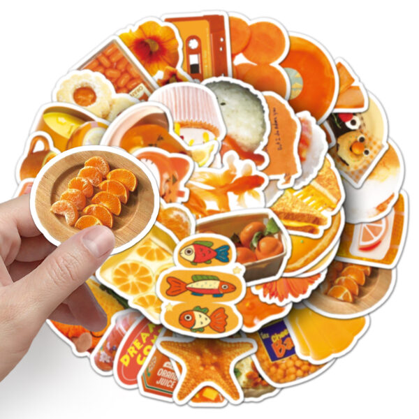 Wholesale 50 cute cartoon orange dessert doodle stickers