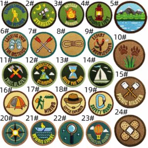 Cartoon round cloth stickers set of 24 pieces
