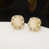 Wholesale Cubic sugar cat's eye stone diamond pearl earrings women's light luxury high-level gentle temperament earrings fashion all-match earrings