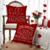 Wholesale Valentine's Day Linen Plaid Printed Love Waist Pillowcase