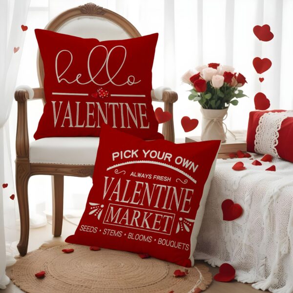 Wholesale Valentine's Day Linen Plaid Printed Love Waist Pillowcase