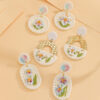 Wholesale Garden oil painting style soft ceramic earrings