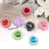 Wholesale 5pcs tulip heart clay beads rhinestone double-sided through-hole beads