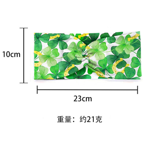 Wholesale St. Patrick's Day clover print cross headband