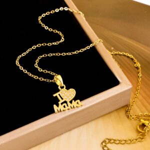 Xl1168 i love mom necklace gold