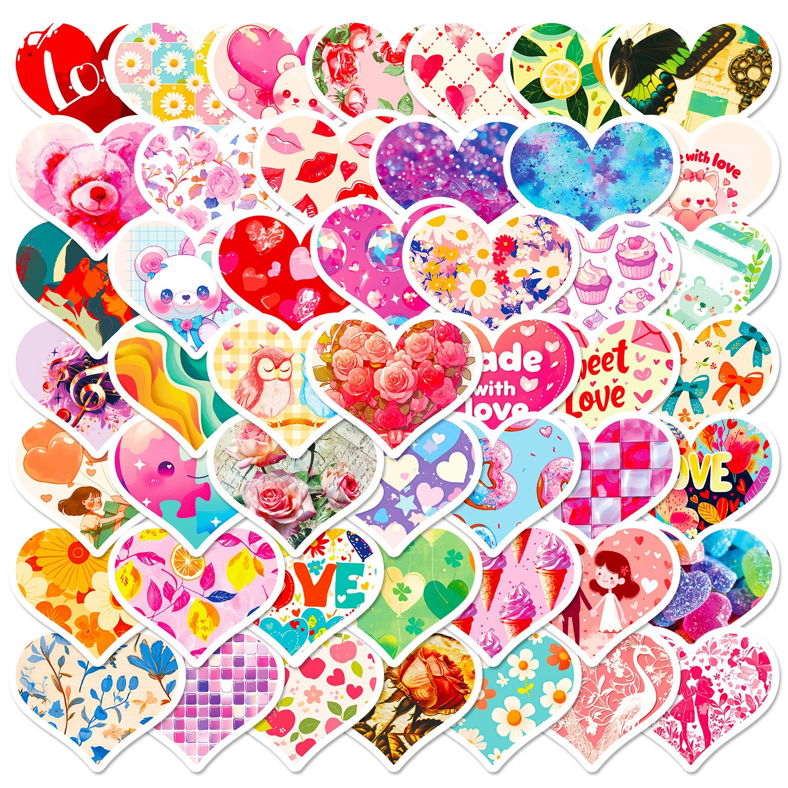 Wholesale Cartoon Color Love Valentine's Day Stickers