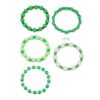 Wholesale St. Patrick's Day Green Lucky Clover Soft Ceramic Bracelet Set