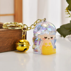 Pencil sharpener-white / Light gold chain + mermaid pencil sharpener-bell