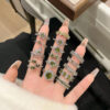 Wholesale Vintage Olive Green Zircon Personalized Open End Ring
