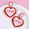 Wholesale Valentine's Day Heart-shaped LOVE Acrylic Glitter Earrings