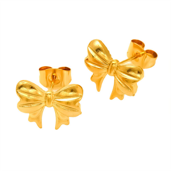 O1CN01ScUeiM2NGHxrS3wkO_2217889189935-0-cib Wholesale Stainless Steel Heart Flower Hollow Zircon Bow Earrings