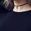 Wholesale Petal Opal Small Pendant Women's Collarbone Chain Velvet Short Necklace