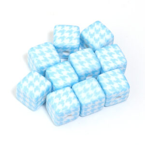 Houndstooth blue / Size 14mm, aperture 3.9mm