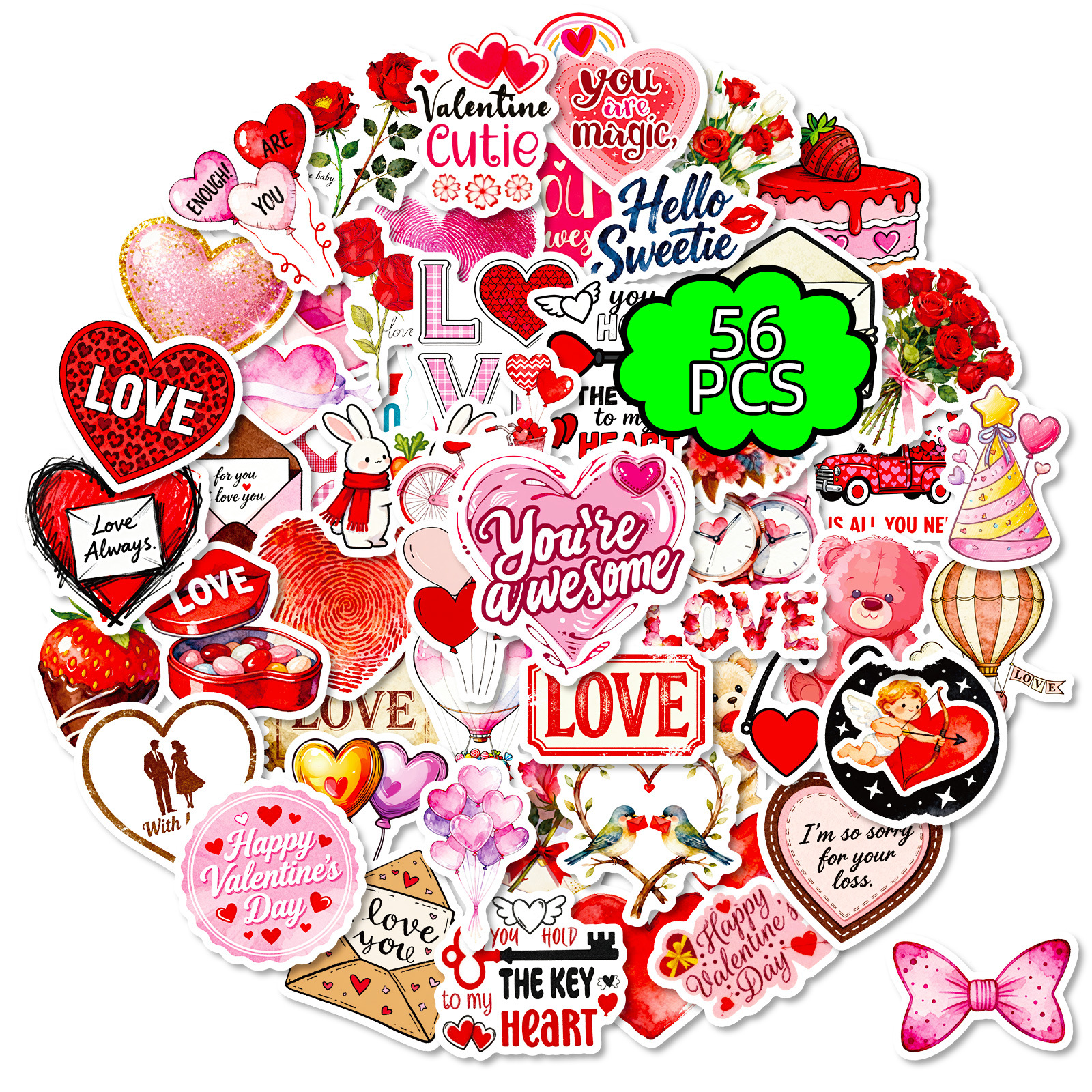 Wholesale Pink Valentine's Day Themed Stickers