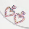 Wholesale Valentine's Day Earrings Heart-Shaped Mirror Acrylic Earring Personalized Earrings