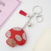 Wholesale creative mushroom rhinestone keychain fcute bag tassel pendant