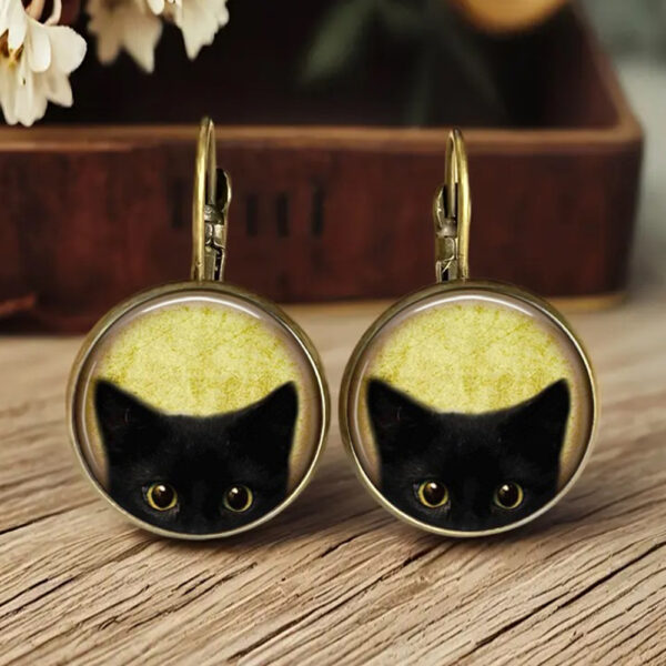 Wholesale Vintage Fox Cat Chicken Time Stone Cute Animal Earrings